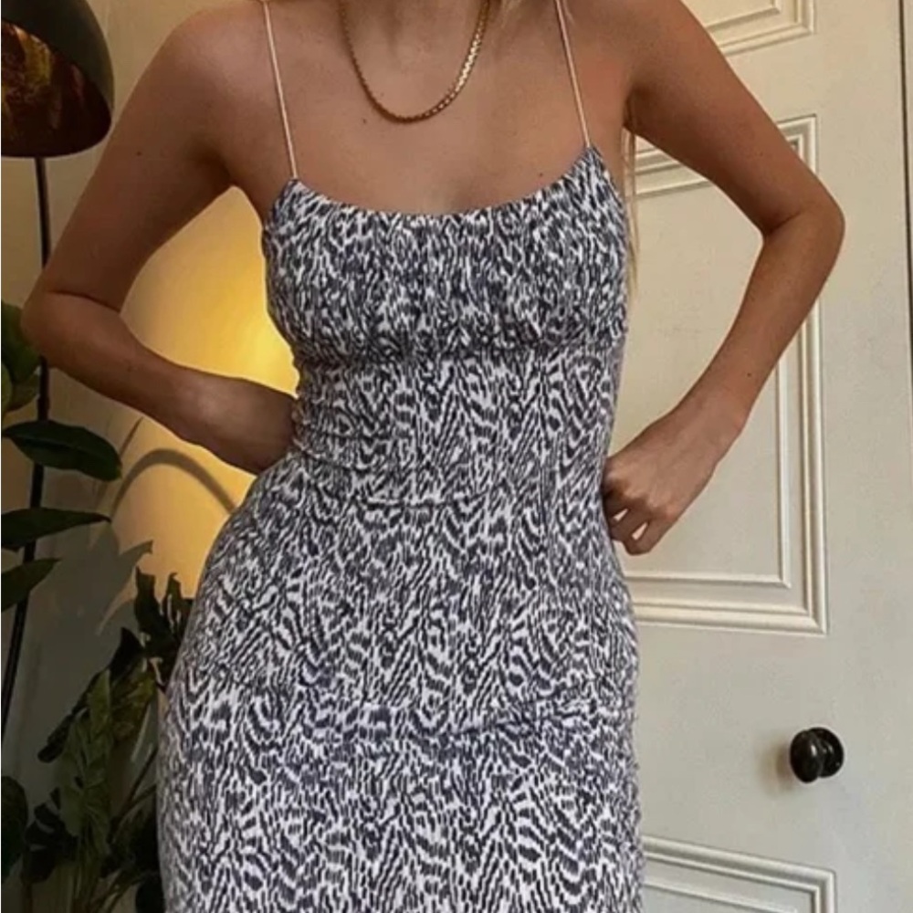 Urban Outfitters Black and White Patterned Mini Dress